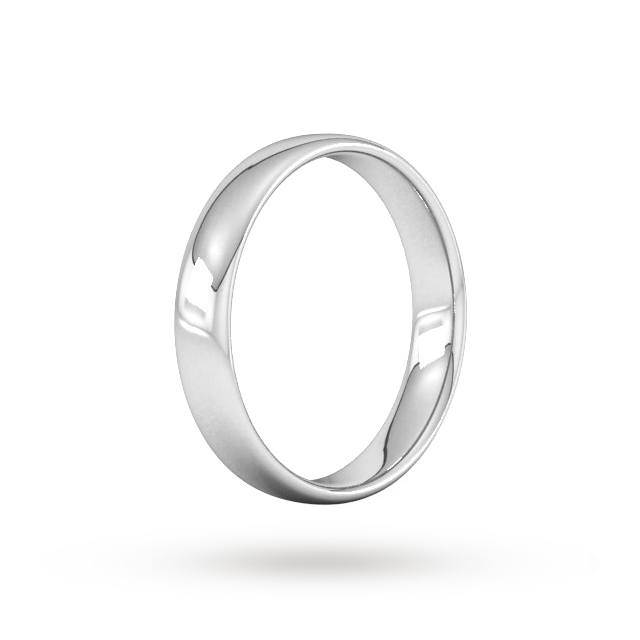 Goldsmiths 4mm Slight Court Standard Wedding Ring In Sterling Silver Goldsmiths 4mm Slight Court Standard Wedding Ring In Sterling Silver