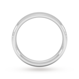 Goldsmiths 4mm Slight Court Standard Milgrain Centre Wedding Ring In 18 Carat White Gold - Ring Size P