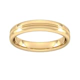 Goldsmiths 4mm Slight Court Standard Grooved Polished Finish Wedding Ring In 9 Carat Yellow Gold