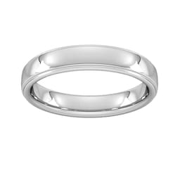 08306117 - 4mm Slight Court Standard Polished Finish With Grooves Wedding Ring In Platinum