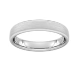 Goldsmiths 4mm Slight Court Standard Matt Finished Wedding Ring In 9 Carat White Gold