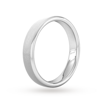 Goldsmiths 4mm Slight Court Standard Matt Finished Wedding Ring In 9 Carat White Gold