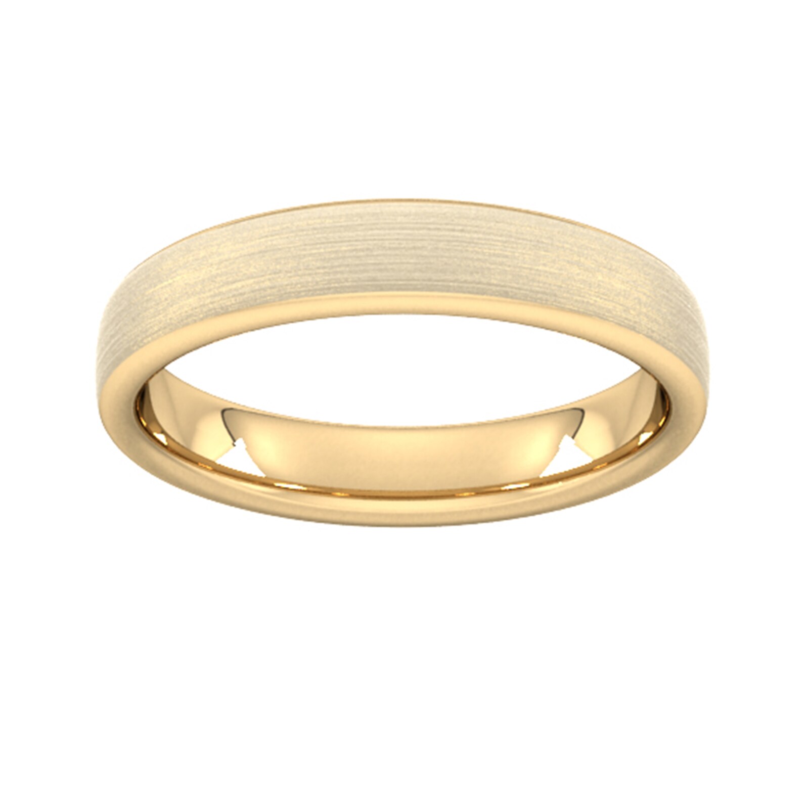 4mm Slight Court Standard Matt Finished Wedding Ring In 9 Carat Yellow Gold - Ring Size O