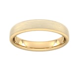 Goldsmiths 4mm Slight Court Standard Matt Finished Wedding Ring In 9 Carat Yellow Gold - Ring Size P