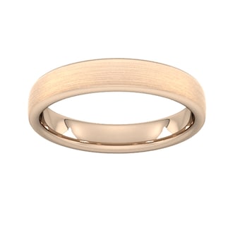 Goldsmiths 4mm Slight Court Standard Matt Finished Wedding Ring In 9 Carat Rose Gold