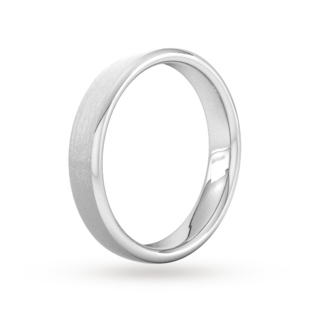 Goldsmiths 4mm Slight Court Standard Matt Finished Wedding Ring In Platinum