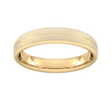 Goldsmiths 4mm Slight Court Standard Centre Groove With Chamfered Edge Wedding Ring In 18 Carat Yellow Gold