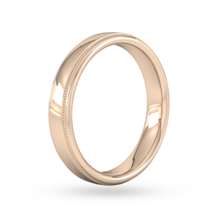 Best Luxury 
4mm Slight Court Standard Milgrain Edge Wedding Ring In 9 Carat Rose Gold