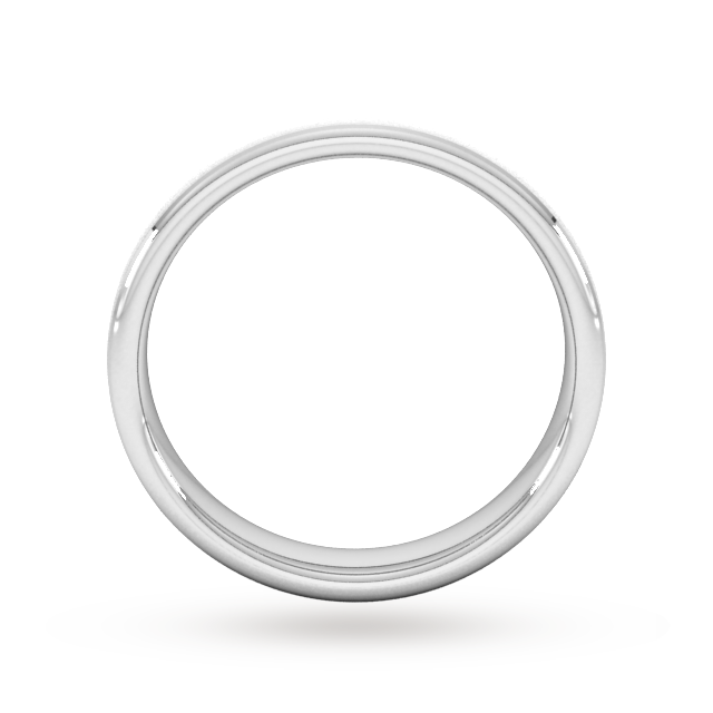 Goldsmiths 4mm Slight Court Standard Polished Chamfered Edges With Matt Centre Wedding Ring In 950 Palladium - Ring Size Q
