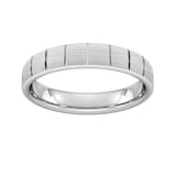Goldsmiths 4mm Slight Court Standard Vertical Lines Wedding Ring In 950 Palladium - Ring Size R