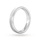 Goldsmiths 4mm Slight Court Standard Matt Centre With Grooves Wedding Ring In 18 Carat White Gold - Ring Size Q