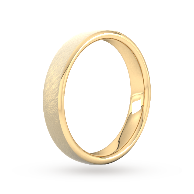 Goldsmiths 4mm Slight Court Standard Diagonal Matt Finish Wedding Ring In 9 Carat Yellow Gold - Ring Size S Goldsmiths 4mm Slight Court Standard Diagonal Matt Finish Wedding Ring In 9 Carat Yellow Gold - Ring Size S