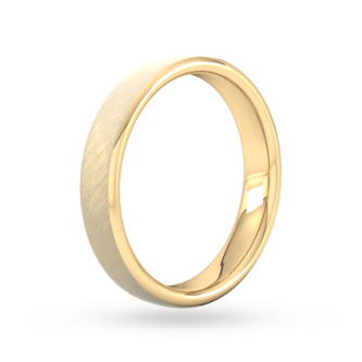 Goldsmiths 4mm Slight Court Standard Diagonal Matt Finish Wedding Ring In 9 Carat Yellow Gold