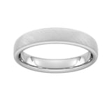 Goldsmiths 4mm Slight Court Standard Diagonal Matt Finish Wedding Ring In Platinum - Ring Size P