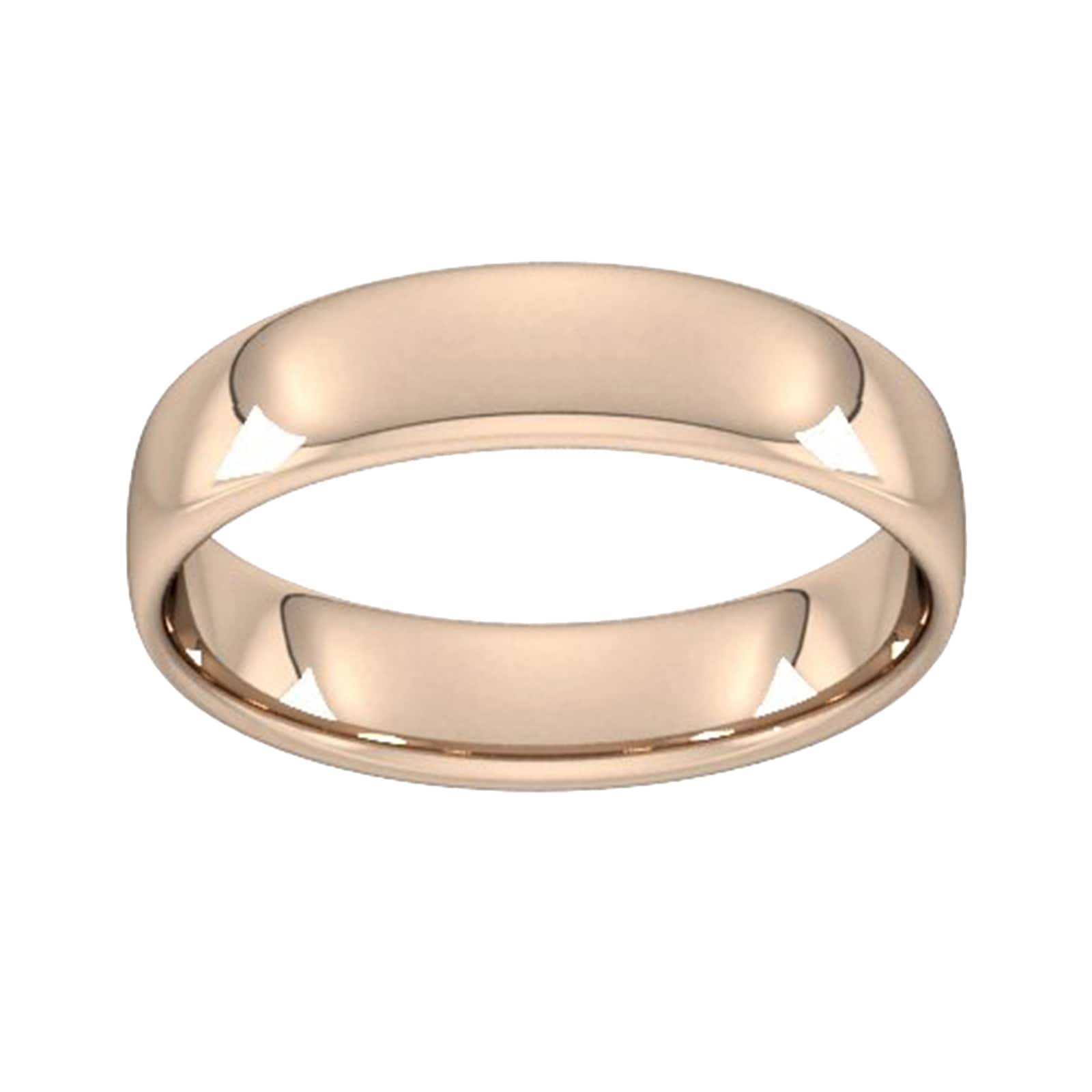 5mm Slight Court Standard Wedding Ring In 9 Carat Rose Gold - Ring Size G