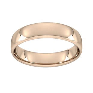 Goldsmiths 5mm Slight Court Standard Wedding Ring In 9 Carat Rose Gold