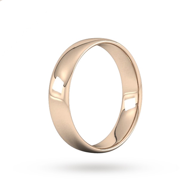 Goldsmiths 5mm Slight Court Standard Wedding Ring In 18 Carat Rose Gold