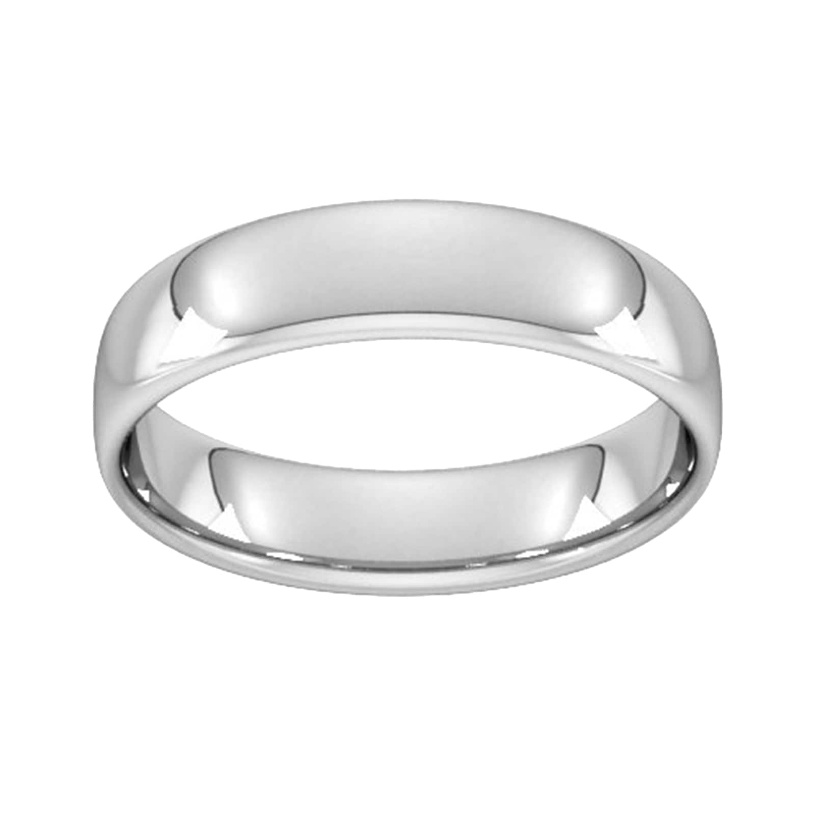Goldsmiths 5mm Slight Court Standard Wedding Ring In Sterling Silver