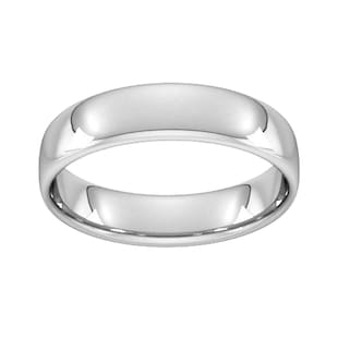 Goldsmiths 5mm Slight Court Standard Wedding Ring In Sterling Silver