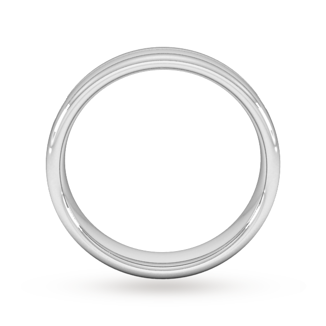 Goldsmiths 5mm Slight Court Standard Milgrain Centre Wedding Ring In 9 Carat White Gold - Ring Size O