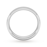 Goldsmiths 5mm Slight Court Standard Milgrain Centre Wedding Ring In 9 Carat White Gold - Ring Size R