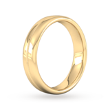 Goldsmiths 5mm Slight Court Standard Milgrain Centre Wedding Ring In 9 Carat Yellow Gold