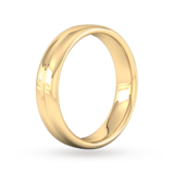 Goldsmiths 5mm Slight Court Standard Grooved Polished Finish Wedding Ring In 9 Carat Yellow Gold