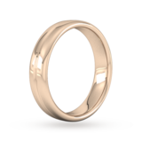 Goldsmiths 5mm Slight Court Standard Grooved Polished Finish Wedding Ring In 18 Carat Rose Gold