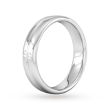 Goldsmiths 5mm Slight Court Standard Grooved Polished Finish Wedding Ring In Platinum - Ring Size R