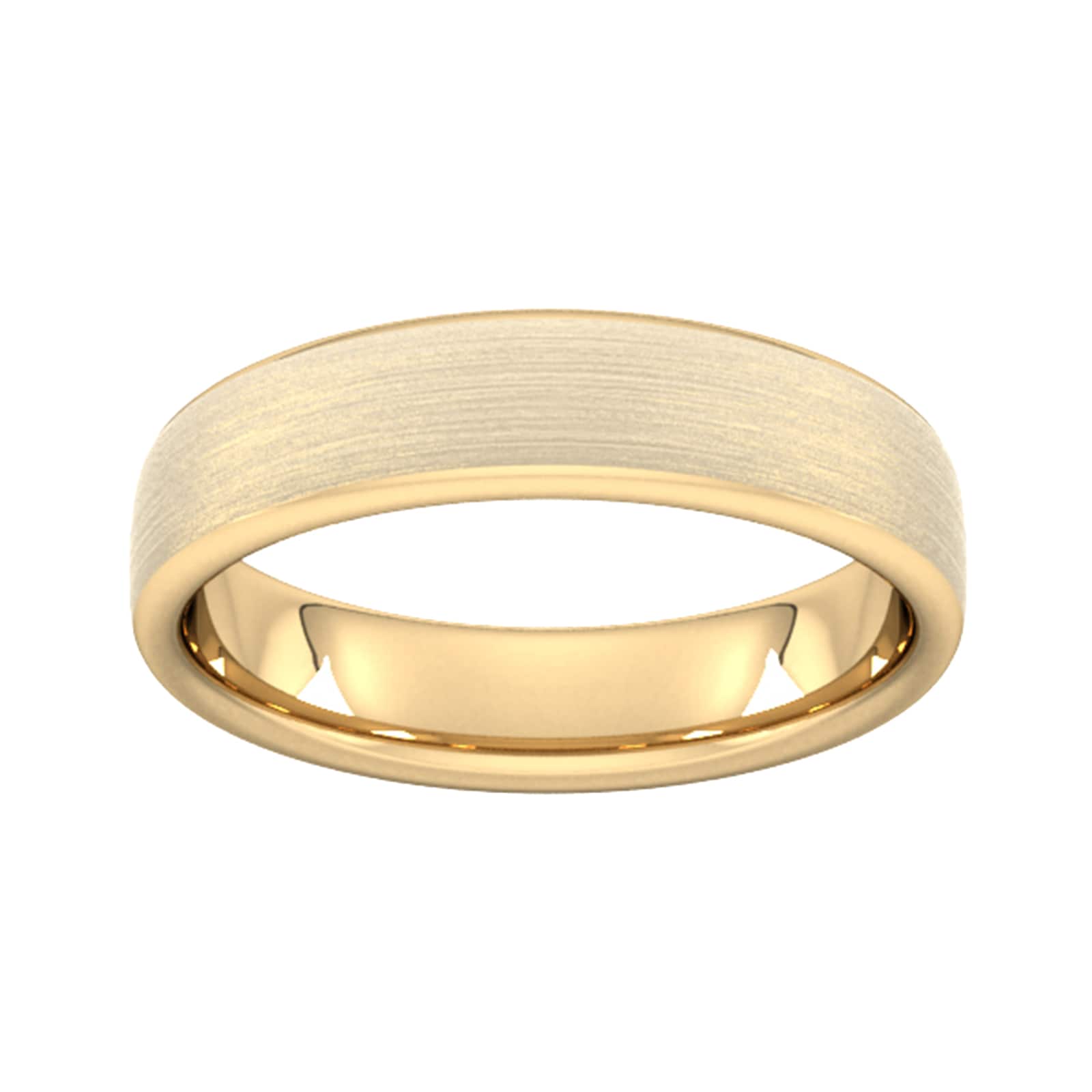 Goldsmiths 5mm Slight Court Standard Matt Finished Wedding Ring In 9 Carat Yellow Gold Goldsmiths 5mm Slight Court Standard Matt Finished Wedding Ring In 9 Carat Yellow Gold