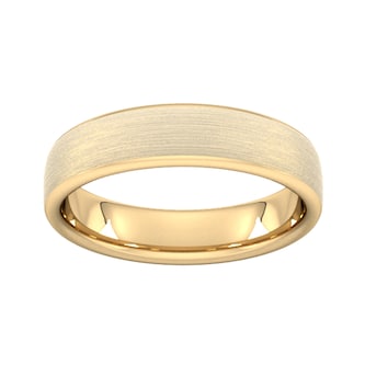 Goldsmiths 5mm Slight Court Standard Matt Finished Wedding Ring In 9 Carat Yellow Gold