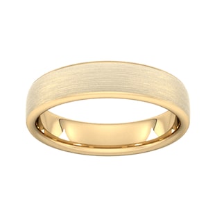 Goldsmiths 5mm Slight Court Standard Matt Finished Wedding Ring In 9 Carat Yellow Gold