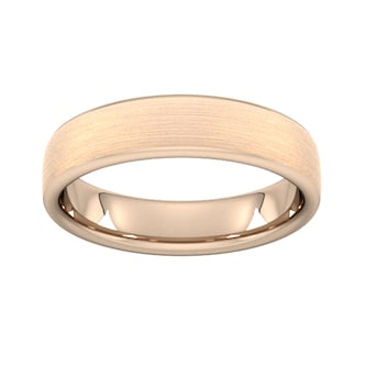 Goldsmiths 5mm Slight Court Standard Matt Finished Wedding Ring In 9 Carat Rose Gold Goldsmiths 5mm Slight Court Standard Matt Finished Wedding Ring In 9 Carat Rose Gold