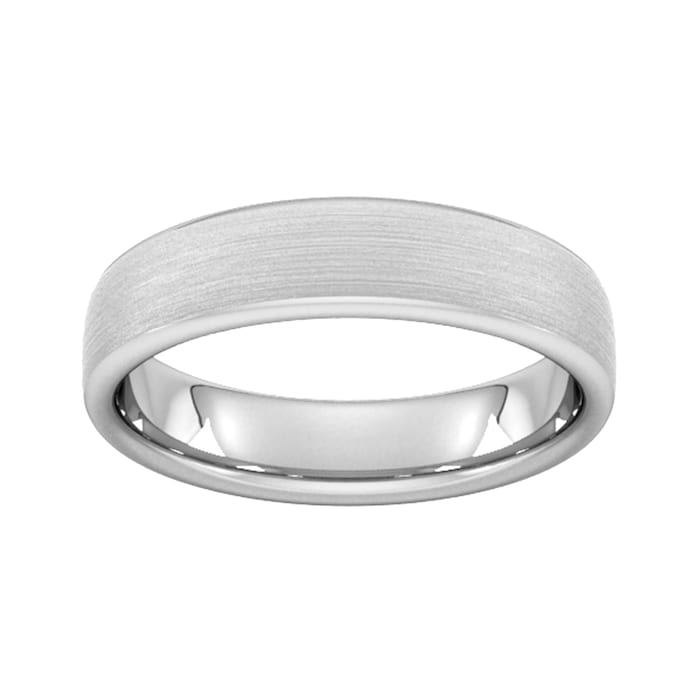 Goldsmiths 5mm Slight Court Standard Matt Finished Wedding Ring In Platinum - Ring Size P