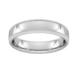 Goldsmiths 5mm Slight Court Standard Milgrain Edge Wedding Ring In 9 Carat White Gold