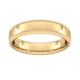 Goldsmiths 5mm Slight Court Standard Milgrain Edge Wedding Ring In 9 Carat Yellow Gold