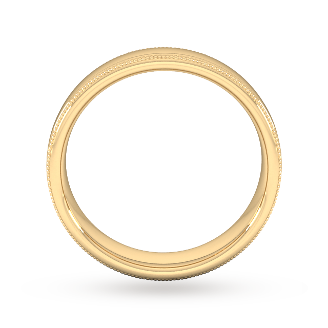 Goldsmiths 5mm Slight Court Standard Milgrain Edge Wedding Ring In 9 Carat Yellow Gold Goldsmiths 5mm Slight Court Standard Milgrain Edge Wedding Ring In 9 Carat Yellow Gold