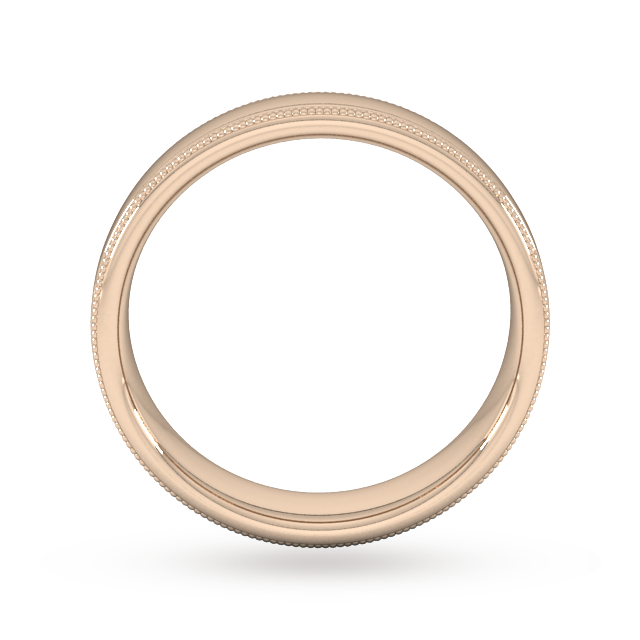 Goldsmiths 5mm Slight Court Standard Milgrain Edge Wedding Ring In 9 Carat Rose Gold Goldsmiths 5mm Slight Court Standard Milgrain Edge Wedding Ring In 9 Carat Rose Gold
