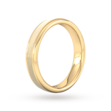 Goldsmiths 4mm Slight Court Heavy Matt Centre With Grooves Wedding Ring In 9 Carat Yellow Gold