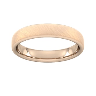 Goldsmiths 4mm Slight Court Heavy Diagonal Matt Finish Wedding Ring In 9 Carat Rose Gold