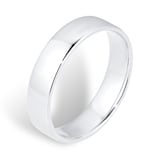 Goldsmiths 5mm Slight Court Heavy Wedding Ring In 9 Carat White Gold