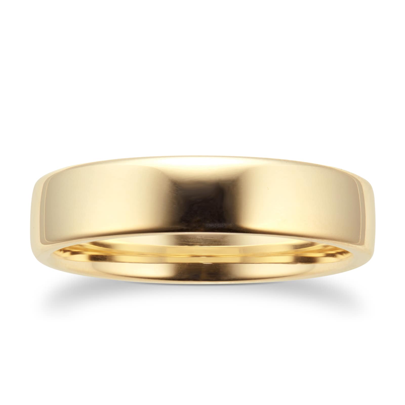 Goldsmiths 5mm Slight Court Heavy Wedding Ring In 9 Carat Yellow Gold