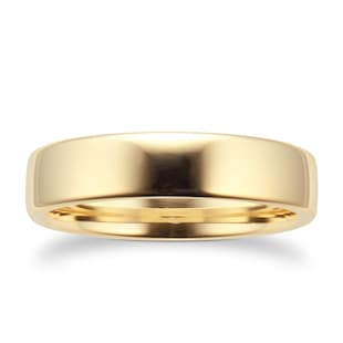 Goldsmiths 5mm Slight Court Heavy Wedding Ring In 9 Carat Yellow Gold
