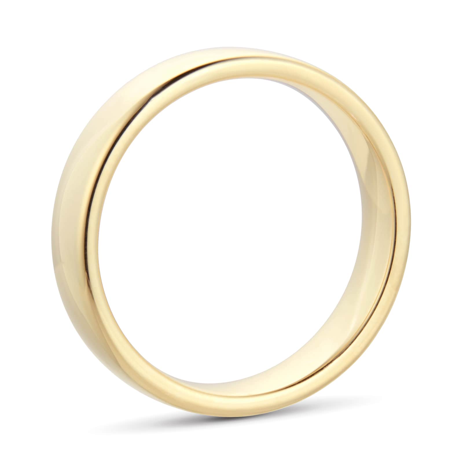 Goldsmiths 5mm Slight Court Heavy Wedding Ring In 9 Carat Yellow Gold - Ring Size N.5