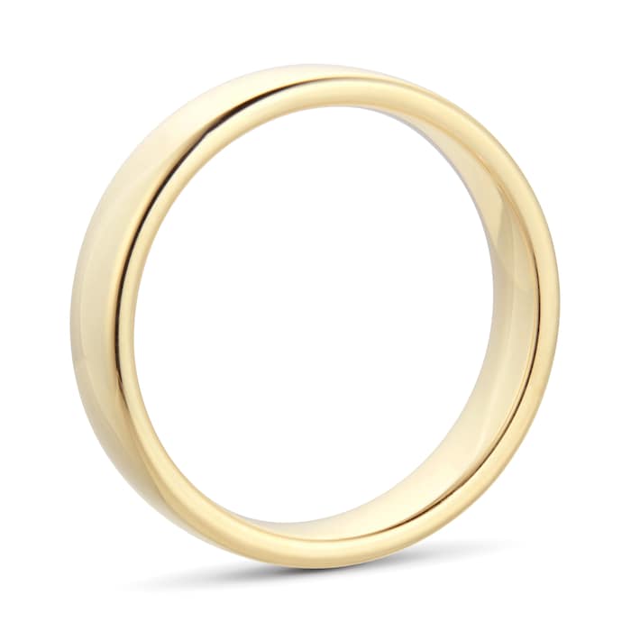 Goldsmiths 5mm Slight Court Heavy Wedding Ring In 9 Carat Yellow Gold