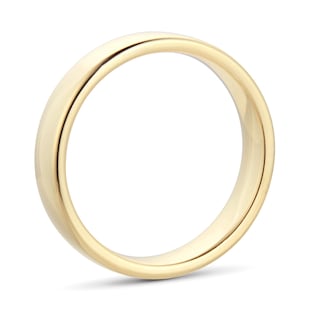 Goldsmiths 5mm Slight Court Heavy Wedding Ring In 9 Carat Yellow Gold