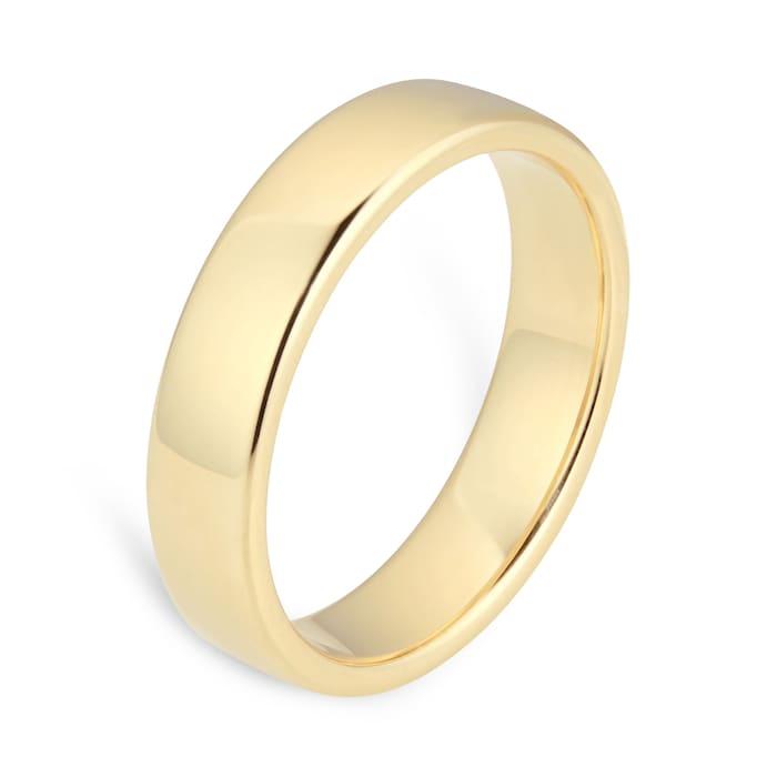 Goldsmiths 5mm Slight Court Heavy Wedding Ring In 9 Carat Yellow Gold - Ring Size Q