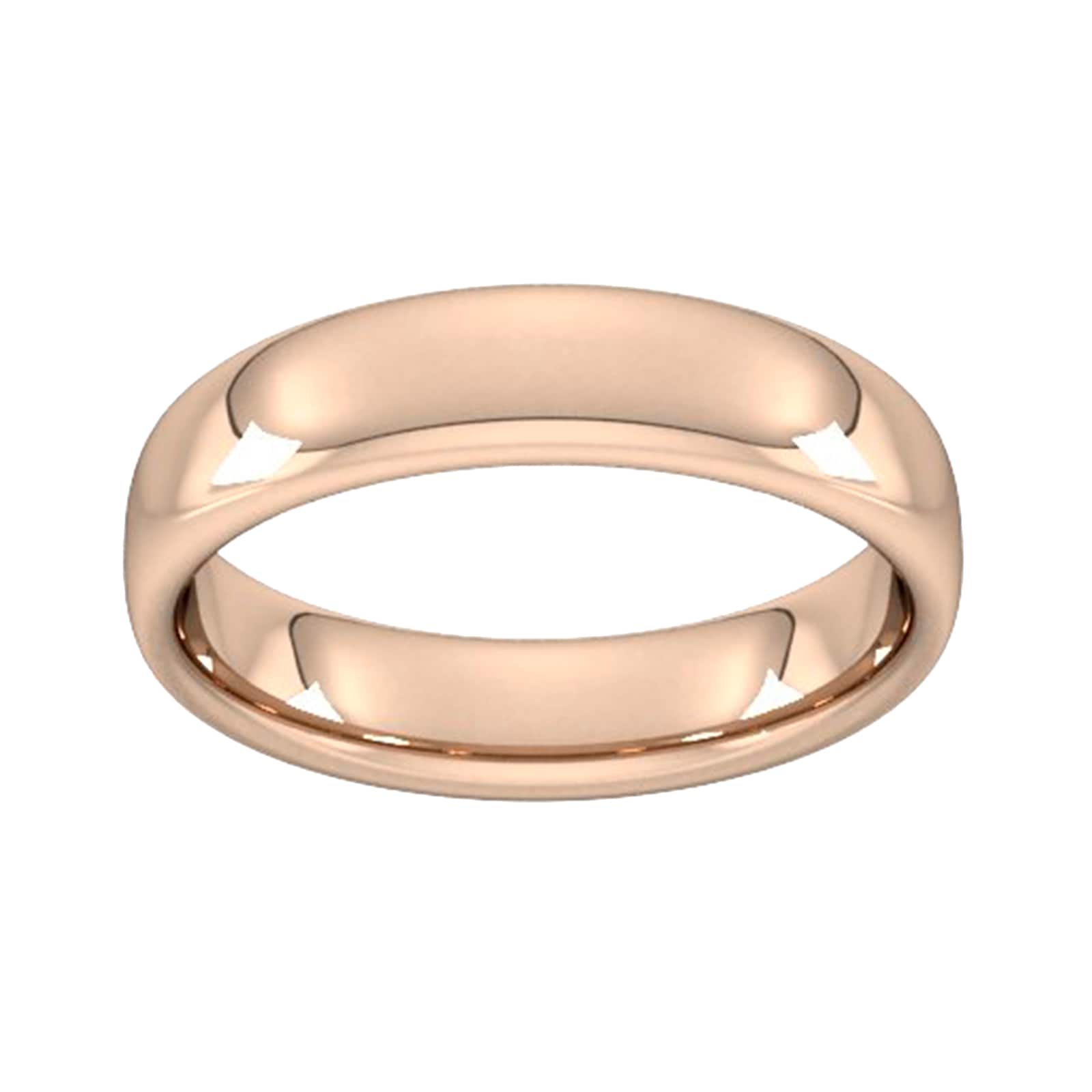 5mm Slight Court Heavy Wedding Ring In 9 Carat Rose Gold - Ring Size P
