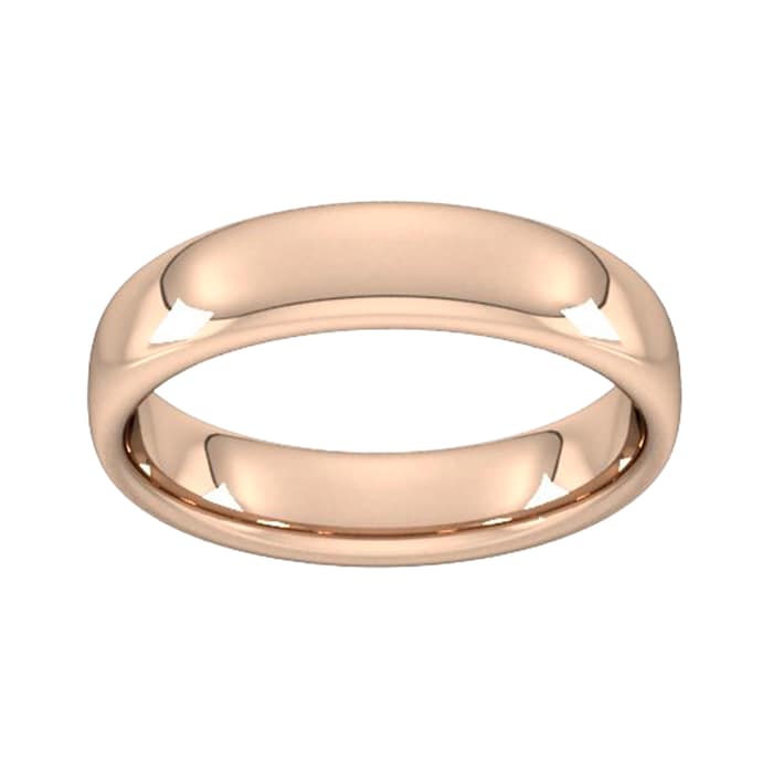 Goldsmiths 5mm Slight Court Heavy Wedding Ring In 9 Carat Rose Gold - Ring Size P