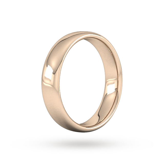 Goldsmiths 5mm Slight Court Heavy Wedding Ring In 9 Carat Rose Gold - Ring Size P